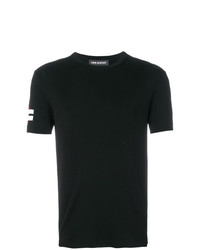schwarzes Strick T-Shirt mit einem Rundhalsausschnitt von Neil Barrett