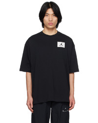 schwarzes Strick T-Shirt mit einem Rundhalsausschnitt von NIKE JORDAN