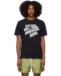 schwarzes Strick T-Shirt mit einem Rundhalsausschnitt von Nike