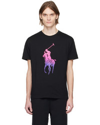schwarzes Strick T-Shirt mit einem Rundhalsausschnitt von Polo Ralph Lauren