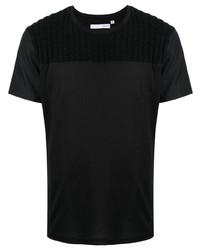 schwarzes Strick T-Shirt mit einem Rundhalsausschnitt von Private Stock