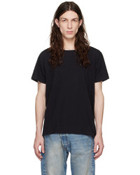schwarzes Strick T-Shirt mit einem Rundhalsausschnitt von R13