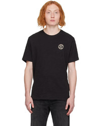 schwarzes Strick T-Shirt mit einem Rundhalsausschnitt von rag & bone