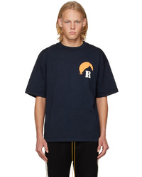 schwarzes Strick T-Shirt mit einem Rundhalsausschnitt von Rhude