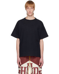 schwarzes Strick T-Shirt mit einem Rundhalsausschnitt von Rhude