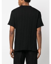 schwarzes Strick T-Shirt mit einem Rundhalsausschnitt von Yohji Yamamoto
