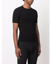 schwarzes Strick T-Shirt mit einem Rundhalsausschnitt von Jacquemus