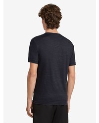 schwarzes Strick T-Shirt mit einem Rundhalsausschnitt von Z Zegna