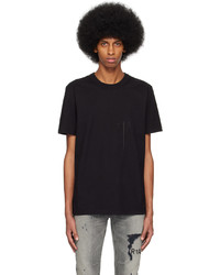 schwarzes Strick T-Shirt mit einem Rundhalsausschnitt von RtA