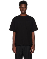 schwarzes Strick T-Shirt mit einem Rundhalsausschnitt von Sacai