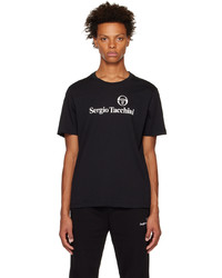 schwarzes Strick T-Shirt mit einem Rundhalsausschnitt von Sergio Tacchini