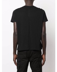 schwarzes Strick T-Shirt mit einem Rundhalsausschnitt von Rick Owens