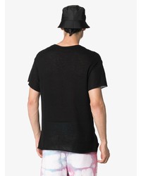 schwarzes Strick T-Shirt mit einem Rundhalsausschnitt von The Elder Statesman