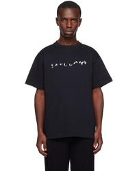 schwarzes Strick T-Shirt mit einem Rundhalsausschnitt von Soulland