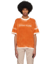 schwarzes Strick T-Shirt mit einem Rundhalsausschnitt von Stone Island