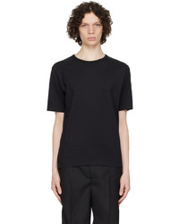 schwarzes Strick T-Shirt mit einem Rundhalsausschnitt von Séfr