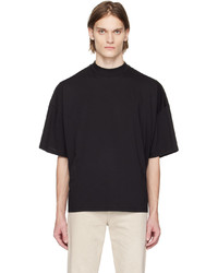 schwarzes Strick T-Shirt mit einem Rundhalsausschnitt von The Row