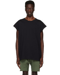 schwarzes Strick T-Shirt mit einem Rundhalsausschnitt von Thom Krom
