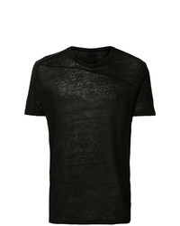 schwarzes Strick T-Shirt mit einem Rundhalsausschnitt von Thom Krom