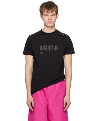 schwarzes Strick T-Shirt mit einem Rundhalsausschnitt von Valentino