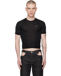 schwarzes Strick T-Shirt mit einem Rundhalsausschnitt von Vivienne Westwood