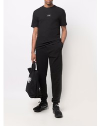 schwarzes Strick T-Shirt mit einem Rundhalsausschnitt von Calvin Klein