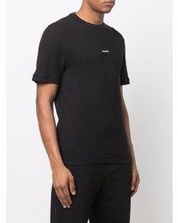 schwarzes Strick T-Shirt mit einem Rundhalsausschnitt von Calvin Klein