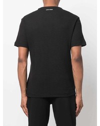 schwarzes Strick T-Shirt mit einem Rundhalsausschnitt von Calvin Klein