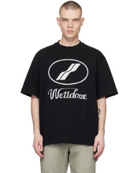 schwarzes Strick T-Shirt mit einem Rundhalsausschnitt von We11done