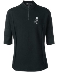 schwarzes Strick T-Shirt mit einem Rundhalsausschnitt von Y-3