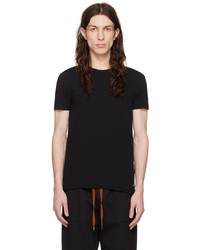 schwarzes Strick T-Shirt mit einem Rundhalsausschnitt von Zegna