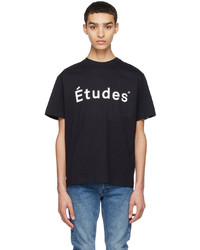 schwarzes Strick T-Shirt mit einem Rundhalsausschnitt von Études
