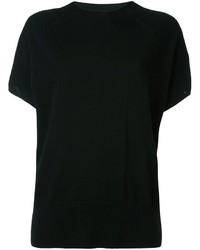 schwarzes Strick T-shirt von Vince