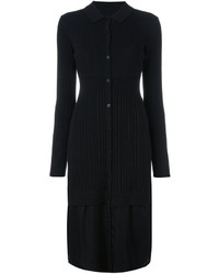 schwarzes Strick Wollfreizeitkleid von DKNY