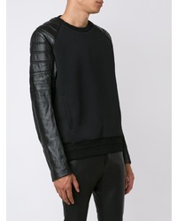 schwarzes Sweatshirt aus Leder von Juun.J