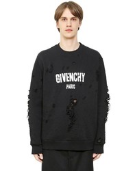 schwarzes Sweatshirt mit Destroyed-Effekten