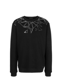 schwarzes Sweatshirt mit geometrischem Muster von Frankie Morello