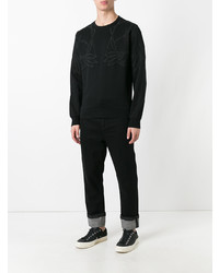 schwarzes Sweatshirt mit geometrischem Muster von Les Hommes