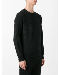 schwarzes Sweatshirt mit geometrischem Muster von Les Hommes