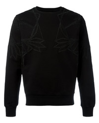 schwarzes Sweatshirt mit geometrischem Muster von Les Hommes