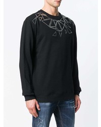 schwarzes Sweatshirt mit geometrischem Muster von Frankie Morello