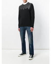 schwarzes Sweatshirt mit geometrischem Muster von Frankie Morello