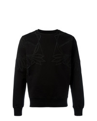 schwarzes Sweatshirt mit geometrischem Muster von Les Hommes