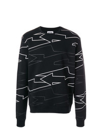 schwarzes Sweatshirt mit geometrischem Muster von Les Hommes Urban
