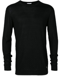 schwarzes Sweatshirt mit Reliefmuster