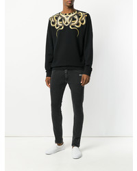 schwarzes Sweatshirt mit Schlangenmuster von Marcelo Burlon County of Milan