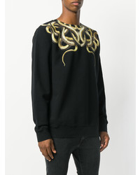 schwarzes Sweatshirt mit Schlangenmuster von Marcelo Burlon County of Milan