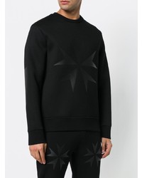 schwarzes Sweatshirt mit Sternenmuster von Neil Barrett
