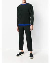 schwarzes Sweatshirt von Homme Plissé Issey Miyake