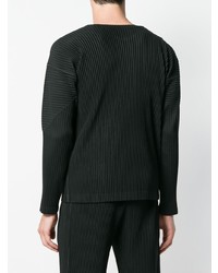 schwarzes Sweatshirt von Homme Plissé Issey Miyake